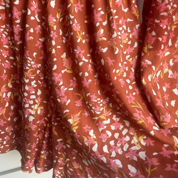 Roxy Spirit Awakes v-Neck Romper  Backed Clay Orange Floral Playsuit size S - Picture 7 of 13